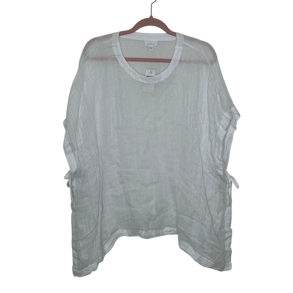 J. Jill Lightweight White Linen Tunic Top